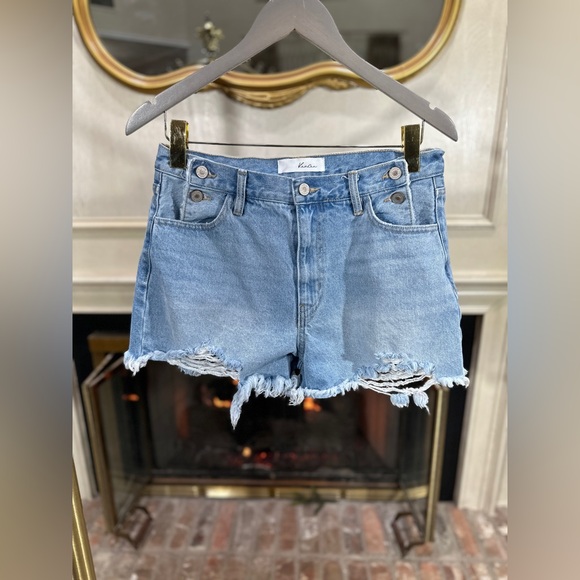 KanCan Tamra High Rise Denim Shorts – Y2K Rigid Cutoff Festival Grunge 9/28 - Picture 2 of 8